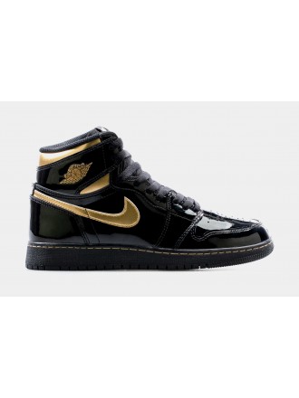 Air Jordan Retro 1 High OG Grade School Lifestyle Shoe (Negro/Oro) Límite de una por cliente