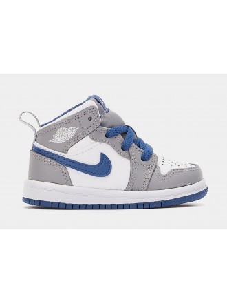 Air Jordan 1 Retro Mid Niño pequeño Lifestyle Zapatos (Azul / Gris)