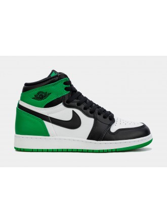 Air Jordan 1 Retro High OG Lucky Green Escuela Primaria Estilo de vida Zapatos (Verde / Negro)