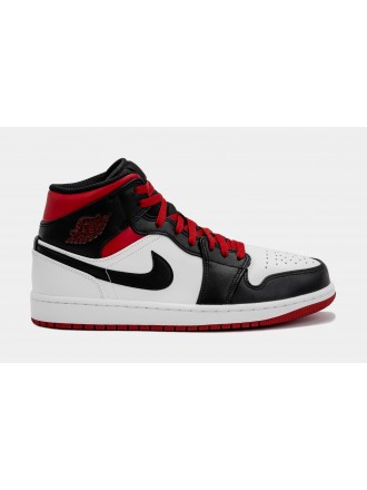 Air Jordan 1 Retro Mid Gym Red Mens Lifestyle Zapatos (Negro / Rojo) Envío gratuito