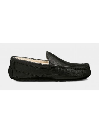 Ascot Leather Slipper Sandalias para hombre (Negro)