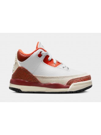Air Jordan 3 Retro Dunk On Mars Niño pequeño Zapatillas Lifestyle (Naranja/Blanco)