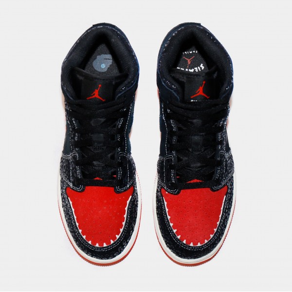 Air Jordan 1 Retro Mid Siempre Familia Grade School Lifestyle Shoes (Black/Red) Envío gratuito