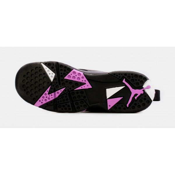 Zapatillas Air Jordan 7 Retro Barely Grape para niños (Negro/Morado)