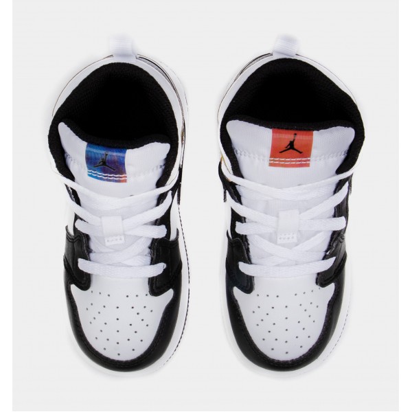 Zapatillas de estilo de vida Air Jordan Mid SE para niño (blancas/negras)
