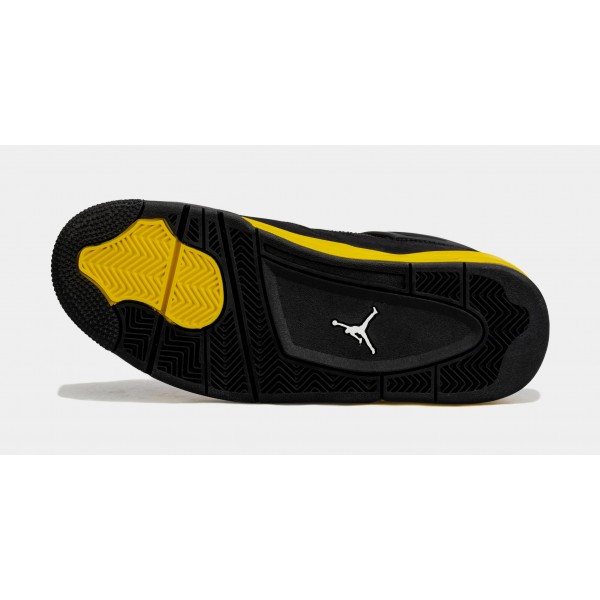 Air Jordan 4 Retro Thunder Hombre Lifestyle Zapatos (Negro / Amarillo) Límite de uno por cliente