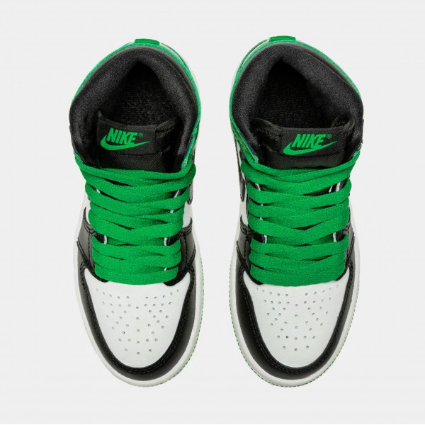 Air Jordan 1 Retro High OG Lucky Green Preescolar Zapatillas Lifestyle (Negro/Verde)