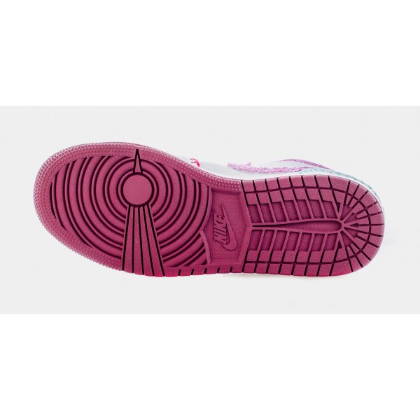 Air Jordan 1 Low Knit Grade School Lifestyle Shoes (White/Pink) Envío gratuito