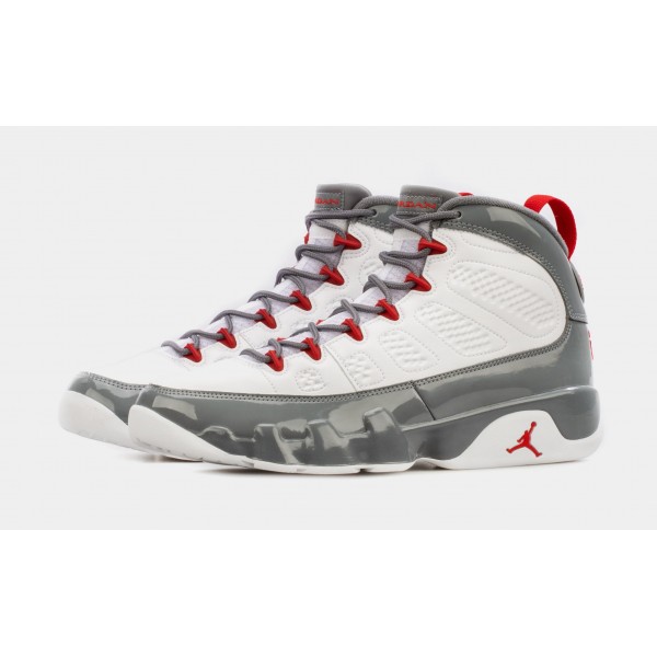 Air Jordan 9 Retro Fire Red Mens Lifestyle Shoes (White/Grey) Envío gratuito