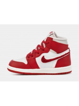 Air Jordan 1 High OG Niño pequeño Zapatillas Lifestyle (Rojo/Gris)