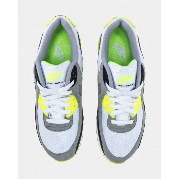 Air Max 90 Mens Lifestyle Zapatos (Gris / Negro / Verde Voltio / Amarillo) Envío gratuito
