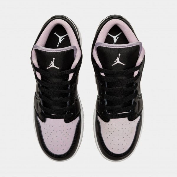 Air Jordan 1 Retro Negro Hielo Lila Escuela Primaria Zapatos Lifestyle (Negro / Púrpura)