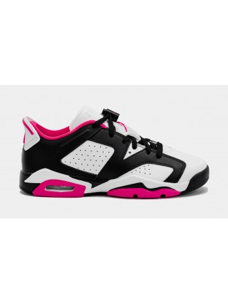 Air Jordan 6 Retro Low Fierce Pink Grade School Lifestyle Zapatos (Negro/Rosa)