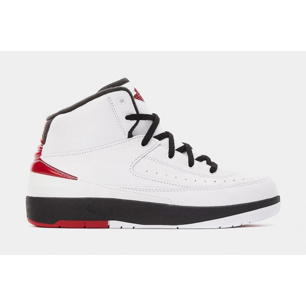 Air Jordan 2 Retro Chicago Preescolar Estilo de vida Zapatos (Blanco/Rojo)