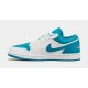 Air Jordan 1 Retro Low Aquatone Mens Lifestyle Shoes (White/Blue)