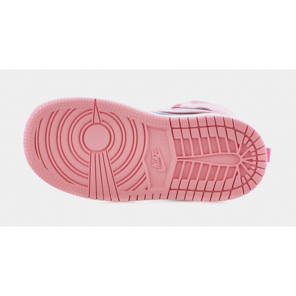 Zapatillas Air Jordan 1 Mid Estilo de Vida Niño Pequeño (Coral Chalk/Pinksicle/Rush Pink)