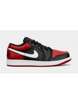 Air Jordan 1 Retro Low Alternate Bred Toe Hombres Lifestyle Zapatos (Negro/Rojo)