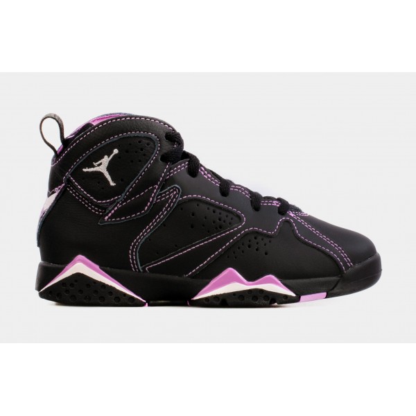 Air Jordan 7 Retro Barely Grape Preescolar Estilo de vida zapatos (púrpura / negro)