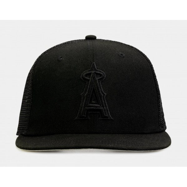 Anaheim Angels Blackout 9Fifty Trucker Sombrero para hombre (Negro)