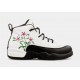 Air Jordan 12 Retro Floral Preescolar Estilo de vida Zapatos (Negro / Blanco)
