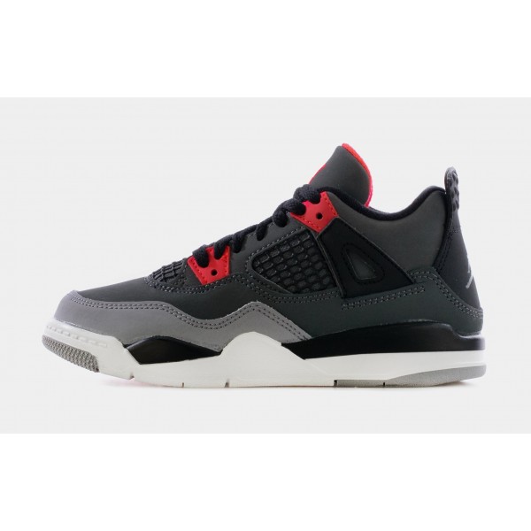 Air Jordan 4 Retro Infrared Preescolar Estilo de vida Zapatos (Gris) Envío gratuito