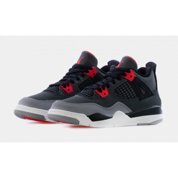 Air Jordan 4 Retro Infrared Preescolar Estilo de vida Zapatos (Gris) Envío gratuito