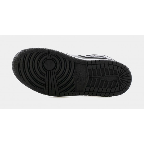 Zapatillas Air Jordan 1 Mid Estilo de Vida Preescolar (Negro/Gris Partícula-Blanco-Rojo Gimnasia)