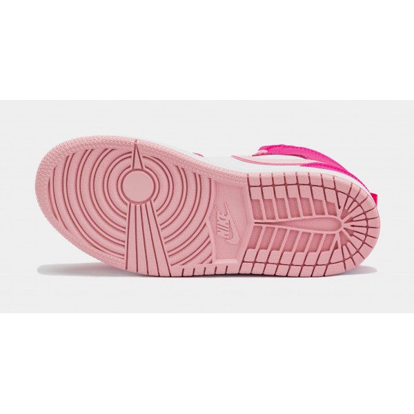 Air Jordan 1 Retro Mid Medium Soft Pink Preescolar Estilo de vida Zapatos (Rosa)