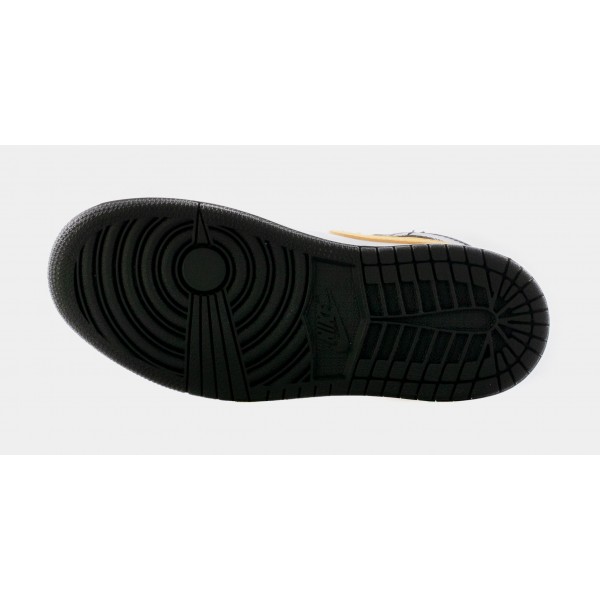 Zapatillas Estilo de Vida Air Jordan 1 Mid Preescolar (Negro/Blanco/Amarillo)