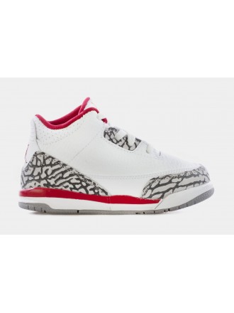 Air Jordan 3 Retro Cardinal Red Infantil Lifestyle Zapatos (Blanco/Rojo)