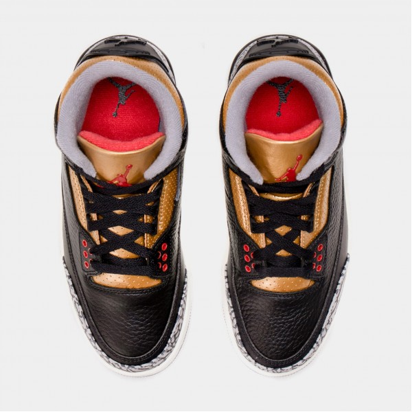 Air Jordan 3 Retro Negro Oro Mujer Lifestyle Zapatos (Negro / Marrón) Envío gratuito