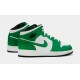 Zapatillas Air Jordan 1 Mid Lucky Green para niño (Verde/Blanco)
