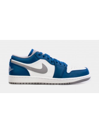 Air Jordan 1 Low True Blue Mens Lifestyle Shoes (White/Blue) Envío gratuito