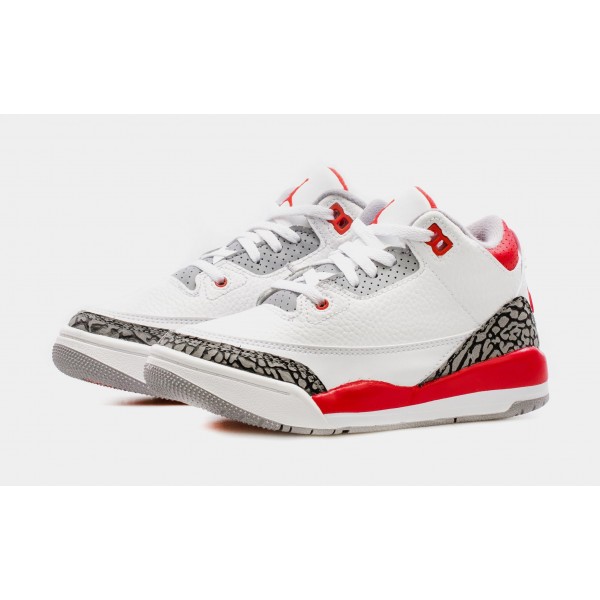 Air Jordan 3 Retro OG Rojo Fuego Preescolar Lifestyle Zapatos (Blanco/Rojo) Envío gratuito