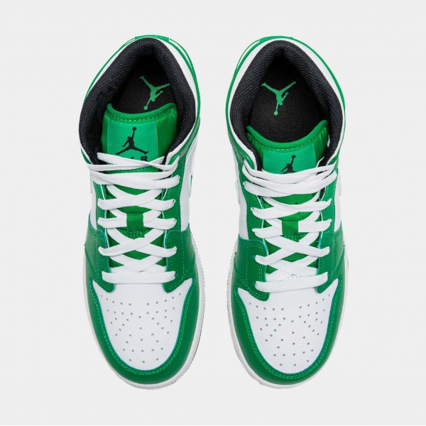 Zapatillas Air Jordan 1 Mid Lucky Green para niño (Verde/Blanco)