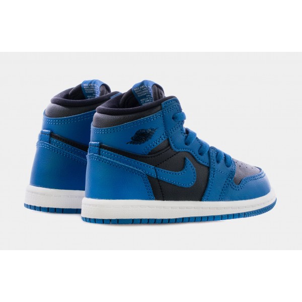 Air Jordan 1 High OG Marina Azul Niño pequeño Zapatillas Lifestyle (Azul/Negro)