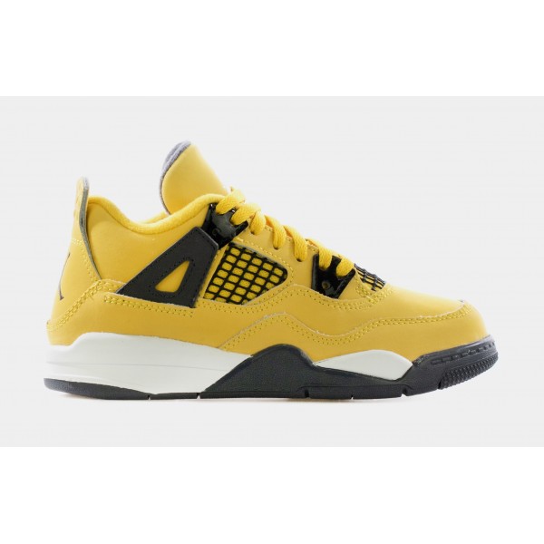 Air Jordan 4 Retro Lightning Preschool Lifestyle Shoe (Tour Yellowr/Dark Blue Grey) Limitado a uno por cliente