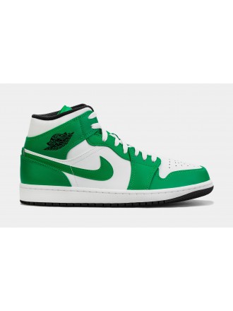 Zapatillas Air Jordan 1 Retro Mid Lucky Green, Estilo de Vida para Hombre (Blanco/Verde)