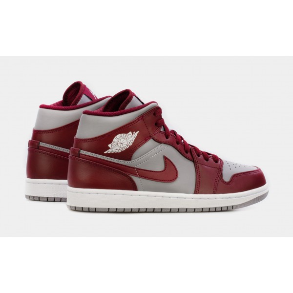 Air Jordan 1 Retro Mid Cherrywood Red Hombre Lifestyle Zapatos (Gris / Rojo) Envío gratuito