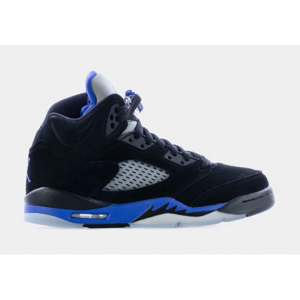 Air Jordan 5 Retro Racer Azul Escuela Primaria Lifestyle Zapatos (Negro/Azul) Límite de uno por cliente