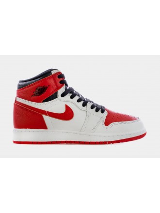Air Jordan 1 High OG Heritage Grade School Lifestyle Shoes (White/Red) Envío gratuito