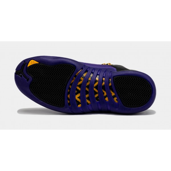 Air Jordan 12 Retro Campo Púrpura Mens Lifestyle Zapatos (Negro / Púrpura)