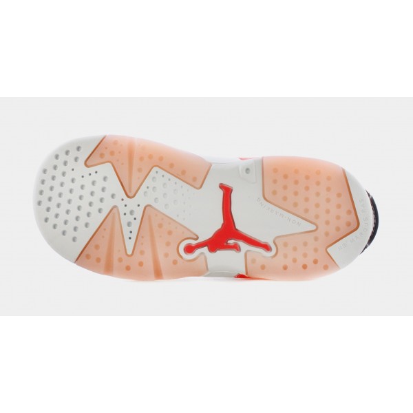Air Jordan 6 Low Atmosphere Infantil Estilo de vida Zapatos (Blanco/Rosa)