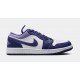 Air Jordan 1 Low Grade Escuela Estilo de vida de zapatos (púrpura / blanco)
