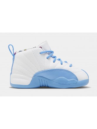 Air Jordan 12 Emoji Infant Toddler Lifestyle Shoes (Blanco/Azul) Envío gratuito