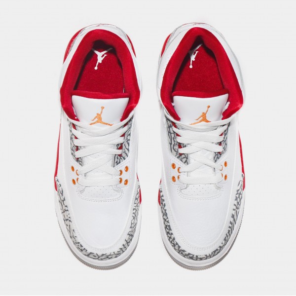 Air Jordan 3 Retro Cardinal Red Grade School Lifestyle Shoes (White/Cardinal) Envío gratuito