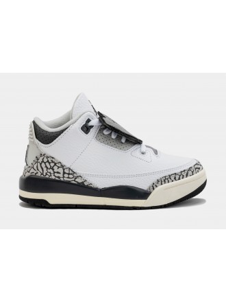 Zapatillas Air Jordan 3 Retro Hide N' Sneak Estilo de Vida Preescolar (Blancas/Negras)