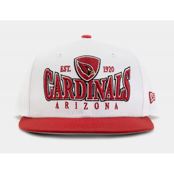 Arizona Cardinals Crest 9FIFTY Gorra Snapback para hombre (Blanca/Roja)
