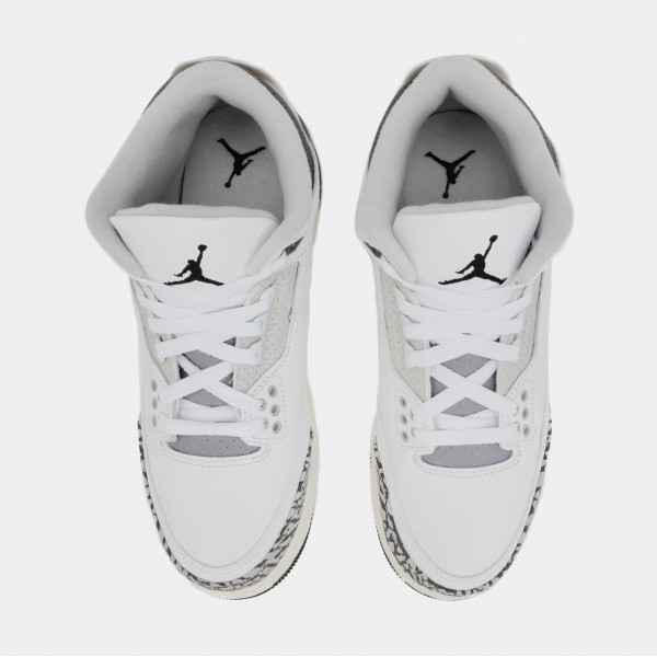 Air Jordan 3 Retro Hide N 'Sneak Escuela Primaria Estilo de vida Zapatos (Blanco / Negro) Envío gratuito
