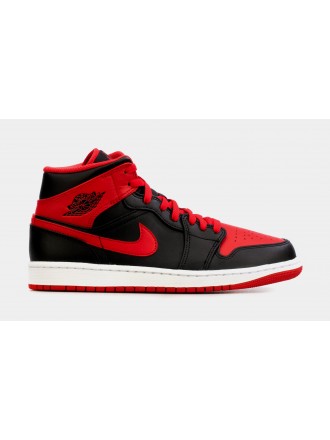 Air Jordan 1 Retro Mid Alternate Bred Mens Lifestyle Shoes (Black/Red) Envío gratuito